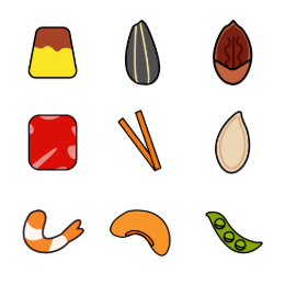 Nut & Snack  Icons Set