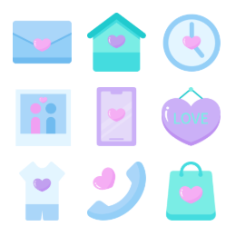Romantic Mini  Icons Set