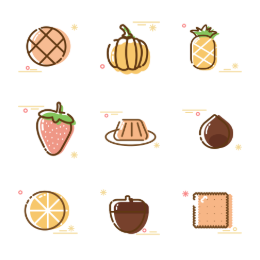 Snack Icons Collection Icons Set