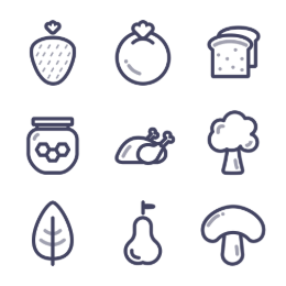 Snack & Nut  Icons Set