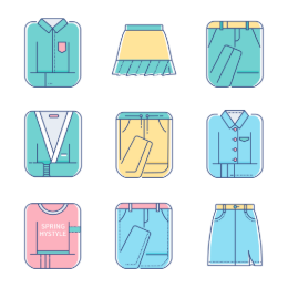 Spring Fashion  Icons Set