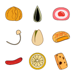 Spring Fresh Edibles Icons Set