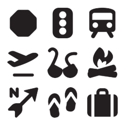 Vacation Travel Symbols Icons Set