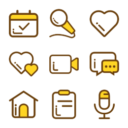 Yellow Themed Small  Icons Set