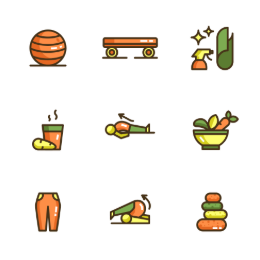 Yoga & Wellness  Icons Set
