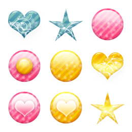 Pink Gold Icons Set