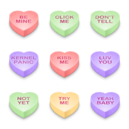 Valentine Hearts Icons Set