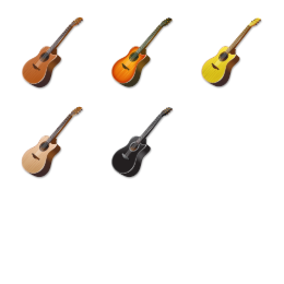 Acoustic Guitar Icons Set