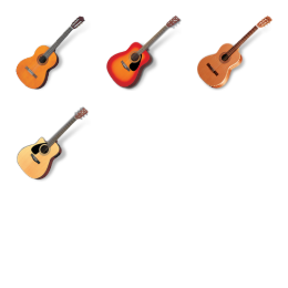 Acoustic Guitars Icons Set