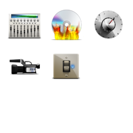 Golden Multimedia Icons Set