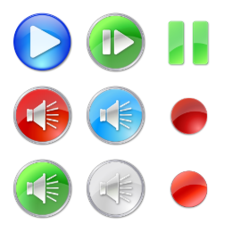 Play Stop Pause Icons Set