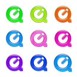 QuickTime Feat. Pink Sparkles Icons Set