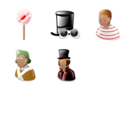 Charlie Chocolate Factory Icons Set