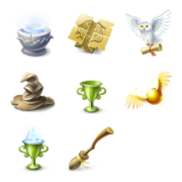 Harry Potter Object Icons Set