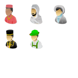 Human Races Icons Set