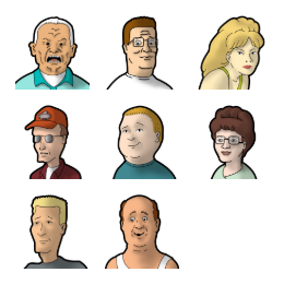 King Of The Hill Icons Set