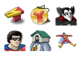 Mightyman And Yukk Icons Set