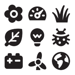Eco and Energy Symbols Icons Set