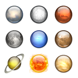 Solar System Icons Set