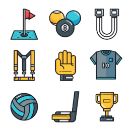 Athletic Equipment  Icons Set