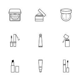 Beauty Cosmetics  Icons Set