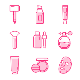 Beauty & Cosmetics  Icons Set