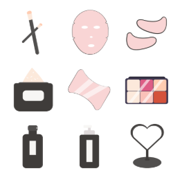 Beauty Makeup Collection Icons Set