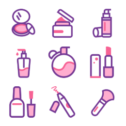 Beauty Makeup Product  Icons Set