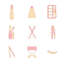 Beauty & Makeup  Icons Set