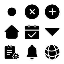 Black Filled Icon Set Icons Set