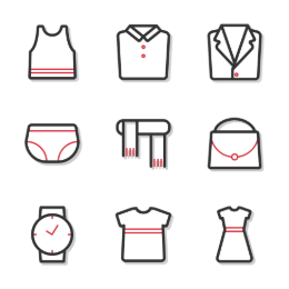 Clothing & Accessories  Icons Set