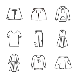 Clothing Outline  Icons Set