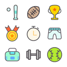 Colorful Sports  Icons Set