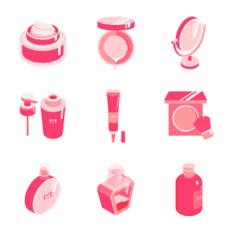 Cosmetic Products  Icons Set