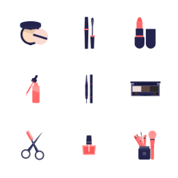 Cosmetic Products  Icons Set