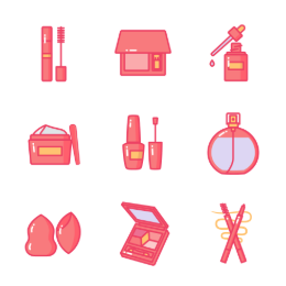 Cosmetic Products  Icons Set