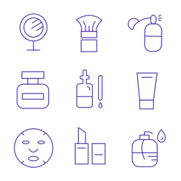 Cosmetic Tools & Products  Icons Set