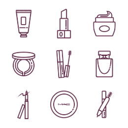 Cosmetics Line  Icons Set