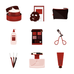 Cosmetics & Skincare  Icons Set