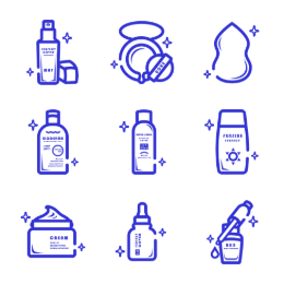 Cosmetics & Skincare  Icons Set