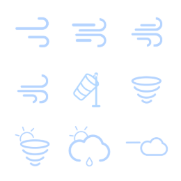 Environmental Weather Symbols Icons Set