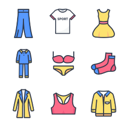 Fashion Apparel  Icons Set