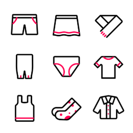 Fashion Apparel  Icons Set