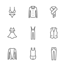 Fashion Apparel  Icons Set