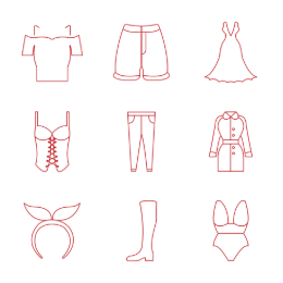 Fashion Apparel  Icons Set