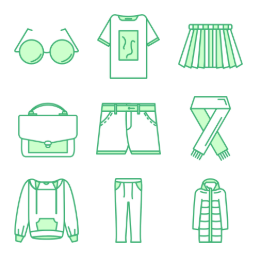 Fashion Apparel  Icons Set