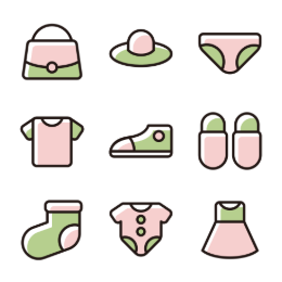 Fashion Apparel  Icons Set