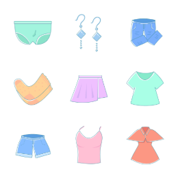 Fashion Apparel  Icons Set