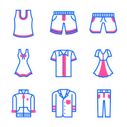 Fashion Apparel  Icons Set