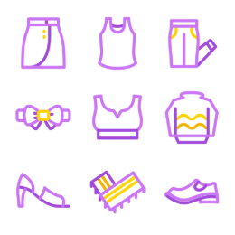 Fashion Wear  Icons Set
